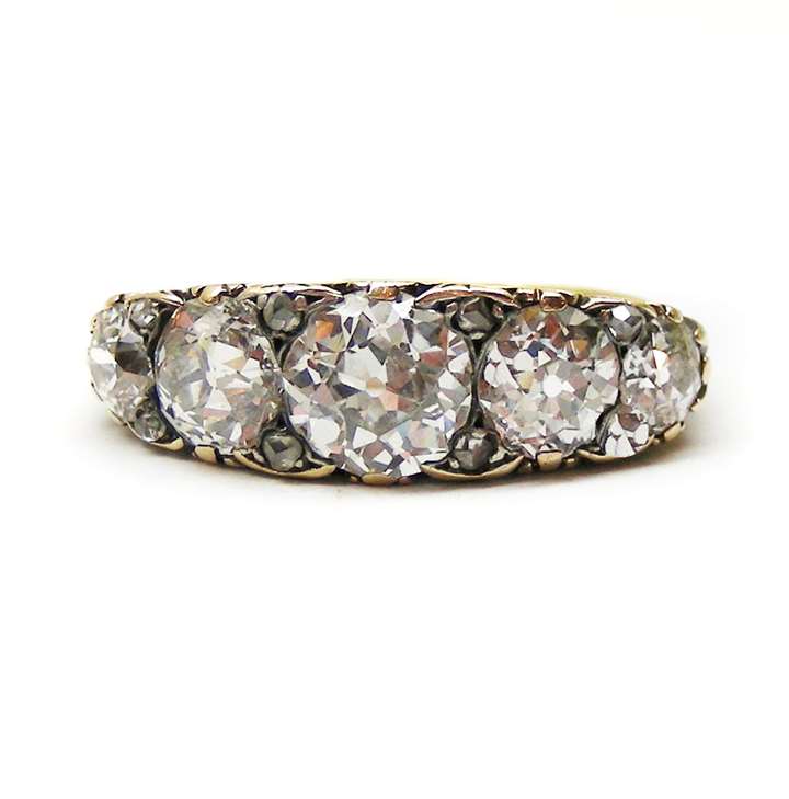 Victorian five stone diamond ring